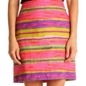 Ann Taylor Cotton Multicolor Striped A Line Mini Skirt Size 6 Hart of Dixie